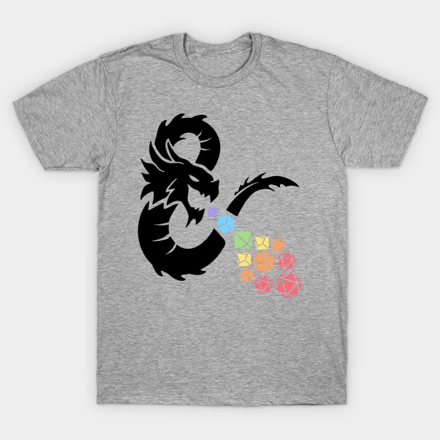 8 Shaped Dragon Rainbow Dice Fire T-Shirt by OfficialTeeDreams